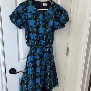 Floral Blue and Black dress